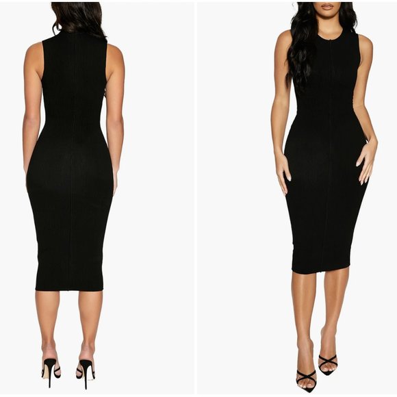 NWOT NAKED WARDROBE All Snatched Up Sleeveless Body-Con Dress in Black (M) - Picture 10 of 10